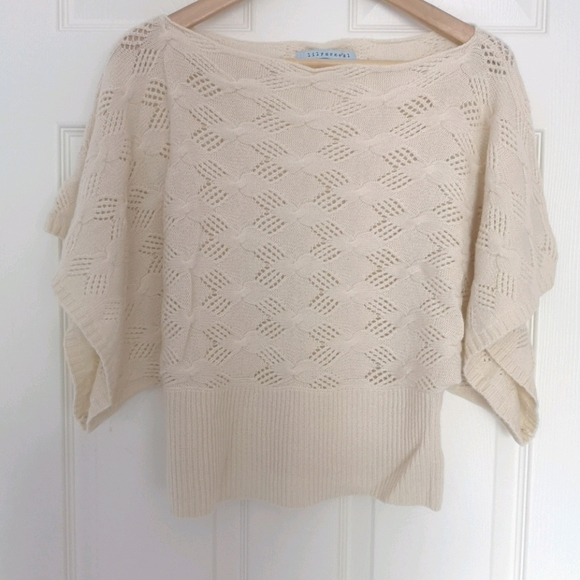 Lily McNeal Tops - 100% Cashmere Sweater Boatneck Wide Sleeves Y2K